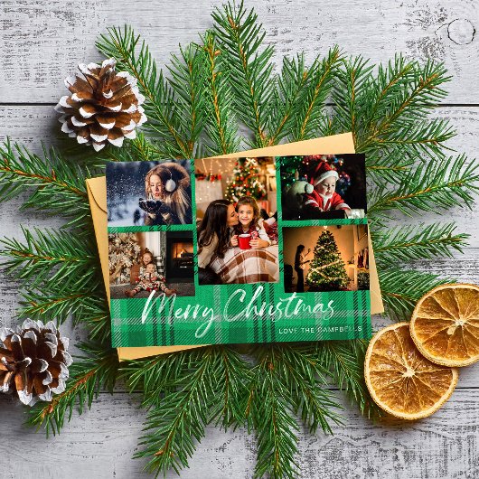 Green Pset 5 Merry kerstfoto