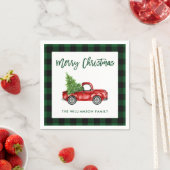 Green Pset Brush Script Kerstmis  Truck Servet (Insitu)