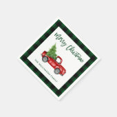 Green Pset Brush Script Kerstmis  Truck Servet (Hoek)