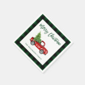 Green Pset Brush Script Kerstmis  Truck Servet (Hoek)