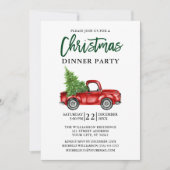 Green Pset Brush Script Truck Kerstparty Kaart (Voorkant)