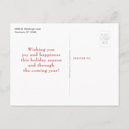 Green Pset Classic One Photo Holiday Briefkaart (Achterkant)