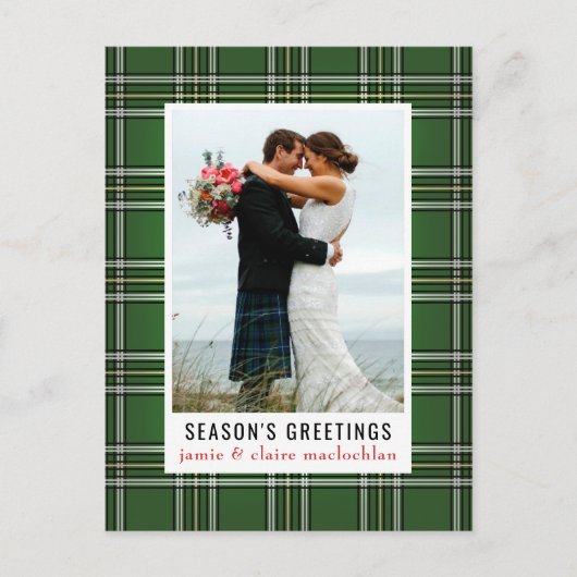 Green Pset Classic One Photo Holiday Briefkaart (Voorkant)