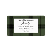 Green Pset Custom Two Horizontal Photo Kerstmis Etiket (Voorkant)