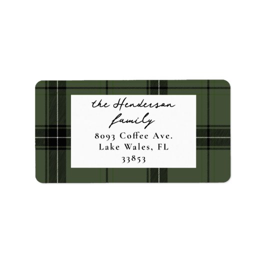 Green Pset Custom Two Horizontal Photo Kerstmis Etiket (Voorkant)