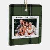 Green Pset Custom Two Horizontal Photo Kerstmis Keramisch Ornament (Rechts)
