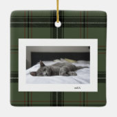 Green Pset Custom Two Horizontal Photo Kerstmis Keramisch Ornament (Achterkant)