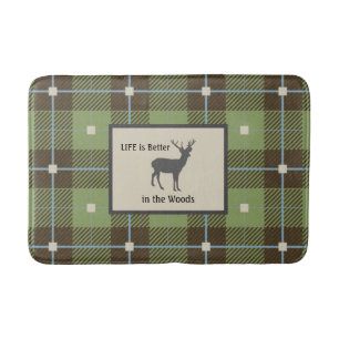 Green Pset Deer Cabin Badmat
