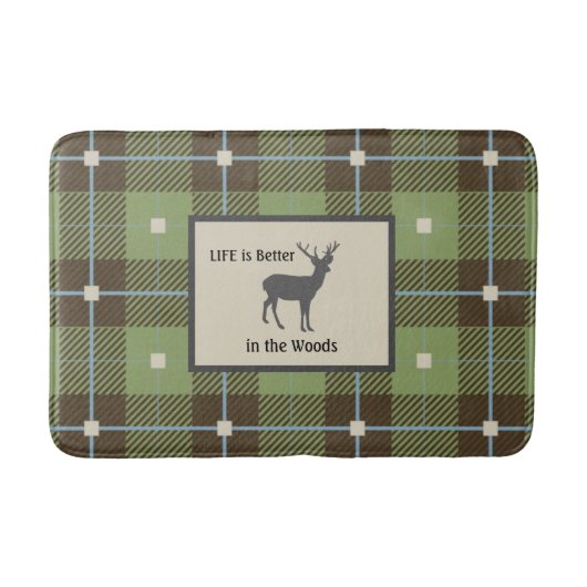 Green Pset Deer Cabin Badmat (Voorkant)