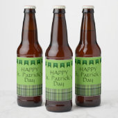 Green Pset Flags Happy St Patrick's Day Bier Etiket (Flessen)
