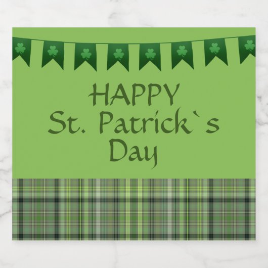 Green Pset Flags Happy St Patrick's Day Bier Etiket (Enkel label)