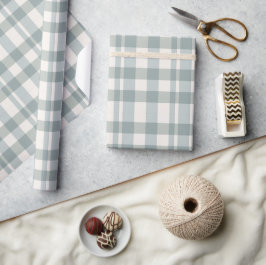 Green Pset Gingham Country Farmhouse Simple Cadeaupapier