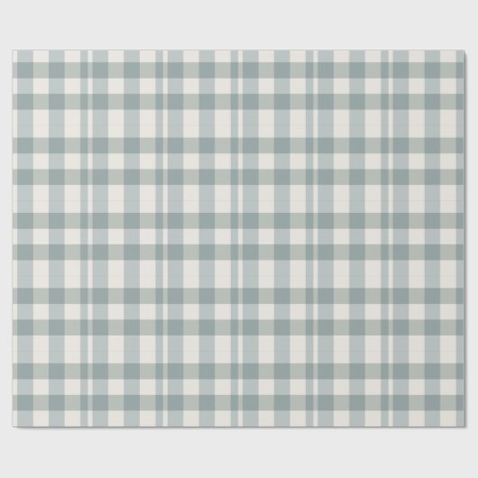 Green Pset Gingham Country Farmhouse Simple Cadeaupapier (Vlak)