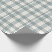 Green Pset Gingham Country Farmhouse Simple Cadeaupapier (Hoek)
