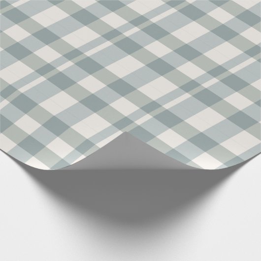Green Pset Gingham Country Farmhouse Simple Cadeaupapier (Hoek)
