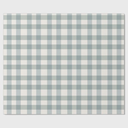 Green Pset Gingham Country Farmhouse Simple Cadeaupapier (Vlak)