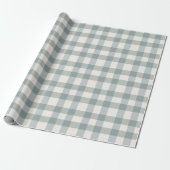 Green Pset Gingham Country Farmhouse Simple Cadeaupapier (Uitgerold)