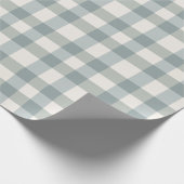 Green Pset Gingham Country Farmhouse Simple Cadeaupapier (Hoek)