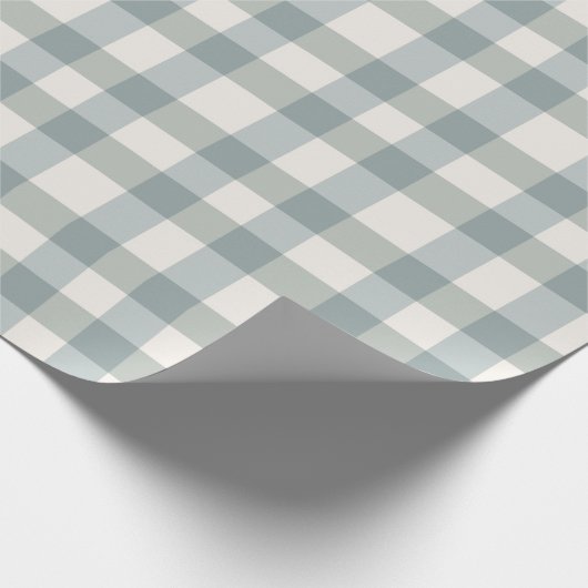 Green Pset Gingham Country Farmhouse Simple Cadeaupapier (Hoek)