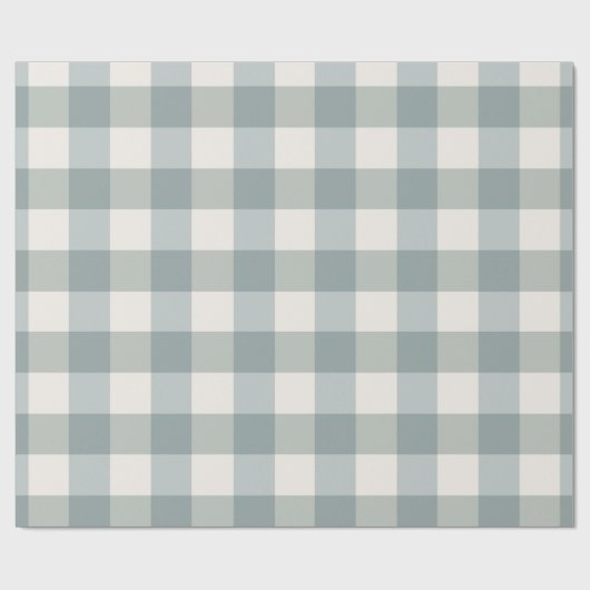 Green Pset Gingham Country Farmhouse Simple Cadeaupapier (Vlak)