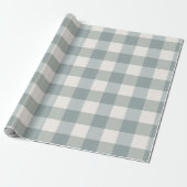 Green Pset Gingham Country Farmhouse Simple Cadeaupapier (Uitgerold)