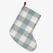 Green Pset Gingham Country Farmhouse Simple Grote Kerstsok (Voorkant (Hangend))