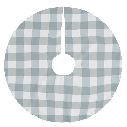 Green Pset Gingham Country Farmhouse Simple Kerstboom Rok (Voorkant)