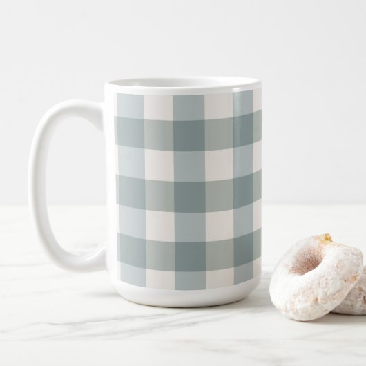 Green Pset Gingham Country Farmhouse Simple Koffiemok (Met donut)