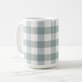 Green Pset Gingham Country Farmhouse Simple Koffiemok (Voorkant links)