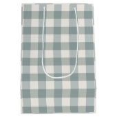 Green Pset Gingham Country Farmhouse Simple Medium Cadeauzakje (Achterkant)