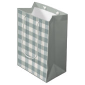Green Pset Gingham Country Farmhouse Simple Medium Cadeauzakje (Voorkant Gekanteld)