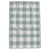 Green Pset Gingham Country Farmhouse Simple Medium Cadeauzakje (Voorkant)