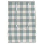 Green Pset Gingham Country Farmhouse Simple Medium Cadeauzakje (Achterkant)