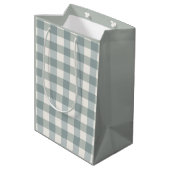 Green Pset Gingham Country Farmhouse Simple Medium Cadeauzakje (Achterkant Gekanteld)
