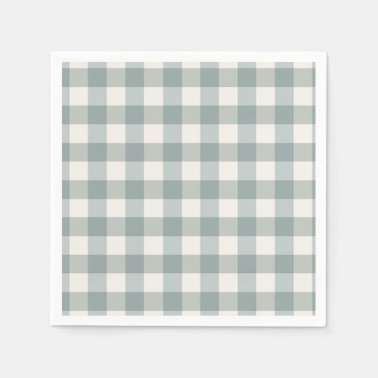 Green Pset Gingham Country Farmhouse Simple Servet (Voorkant)