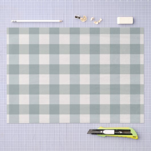 Green Pset Gingham Country Farmhouse Simple Tissuepapier (Craft)