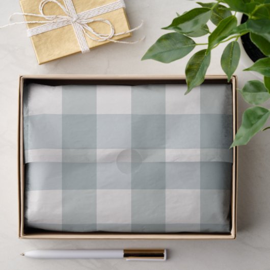 Green Pset Gingham Country Farmhouse Simple Tissuepapier (Geschenk)