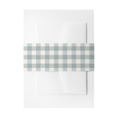 Green Pset Gingham Country Farmhouse Simple Uitnodigingen Wikkel (Voorkant Voorbeeld)