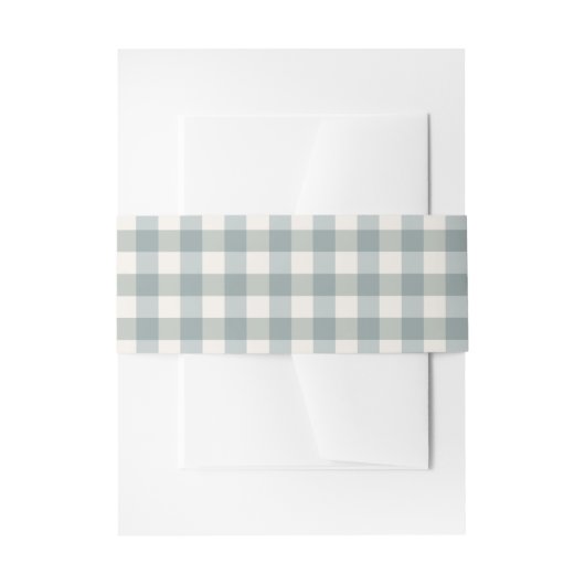 Green Pset Gingham Country Farmhouse Simple Uitnodigingen Wikkel (Voorkant Voorbeeld)