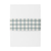 Green Pset Gingham Country Farmhouse Simple Uitnodigingen Wikkel (Achterkant Voorbeeld)