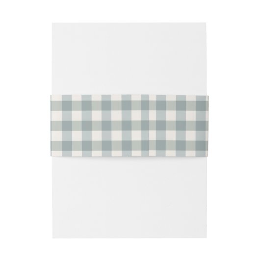 Green Pset Gingham Country Farmhouse Simple Uitnodigingen Wikkel (Achterkant Voorbeeld)