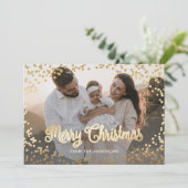 Green Pset Gold Foil-fotokerstkaarten Feestdagenkaart (Staand voorkant)