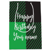 Green Pset Happy Birthday Medium Cadeauzakje (Voorkant)