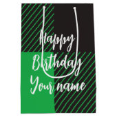 Green Pset Happy Birthday Medium Cadeauzakje (Achterkant)