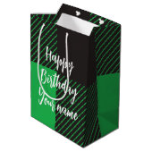 Green Pset Happy Birthday Medium Cadeauzakje (Achterkant Gekanteld)