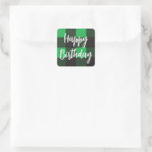 Green Pset Happy Birthday Vierkante Sticker (Tas)
