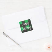 Green Pset Happy Birthday Vierkante Sticker (Envelop)