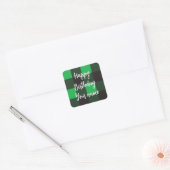 Green Pset Happy Birthday Vierkante Sticker (Envelop)