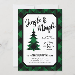 Green Pset Jingle en Mingle Holiday Party Kaart