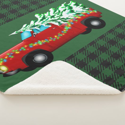 Green Pset kerstSherpa Blanket Sherpa Deken (3/4)